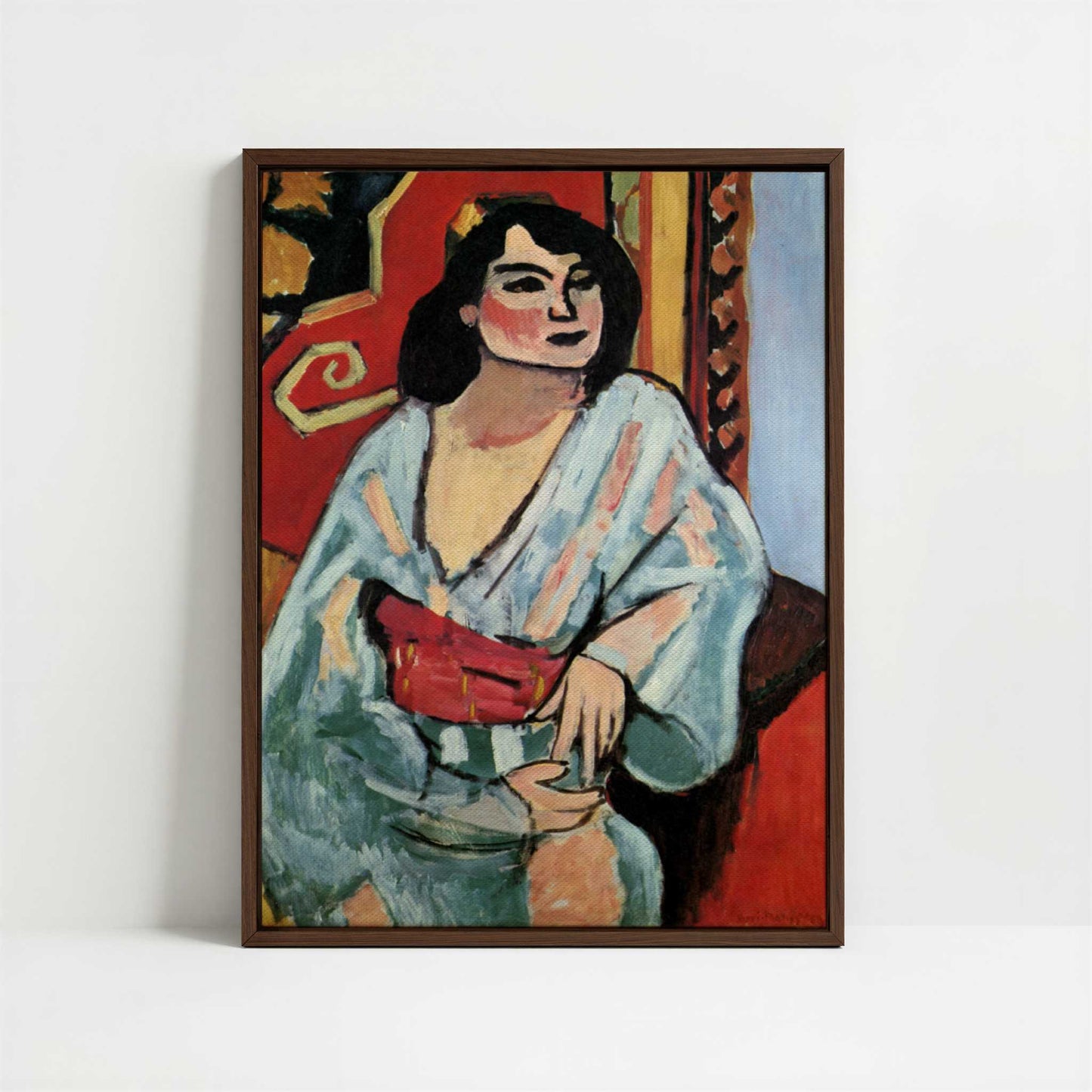 Framed Canvas - Framed canvas in dark wood color frame