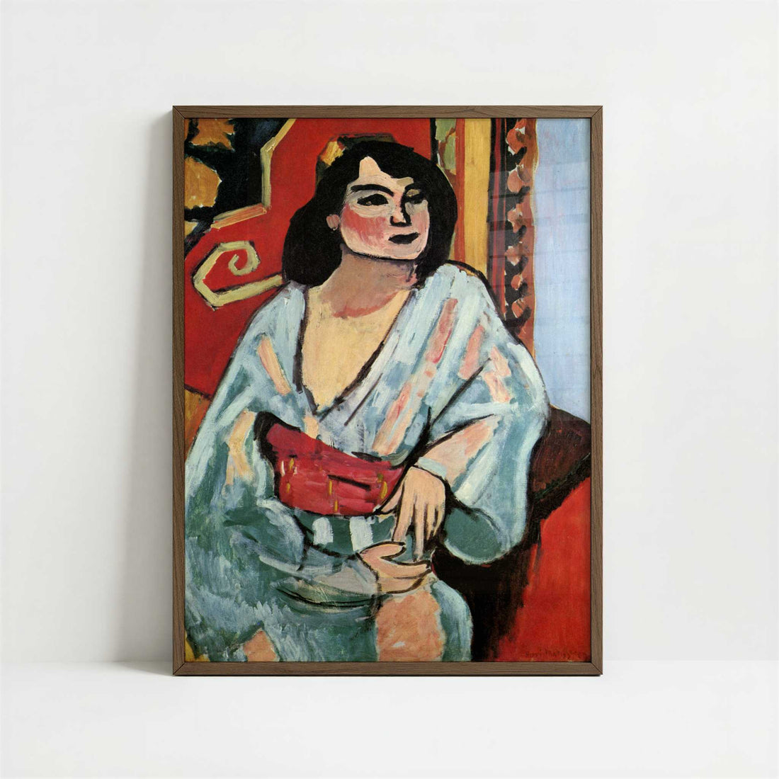 The Algerian Woman (1909) by Henri Matisse – Art Print - Art print in dark wood frame