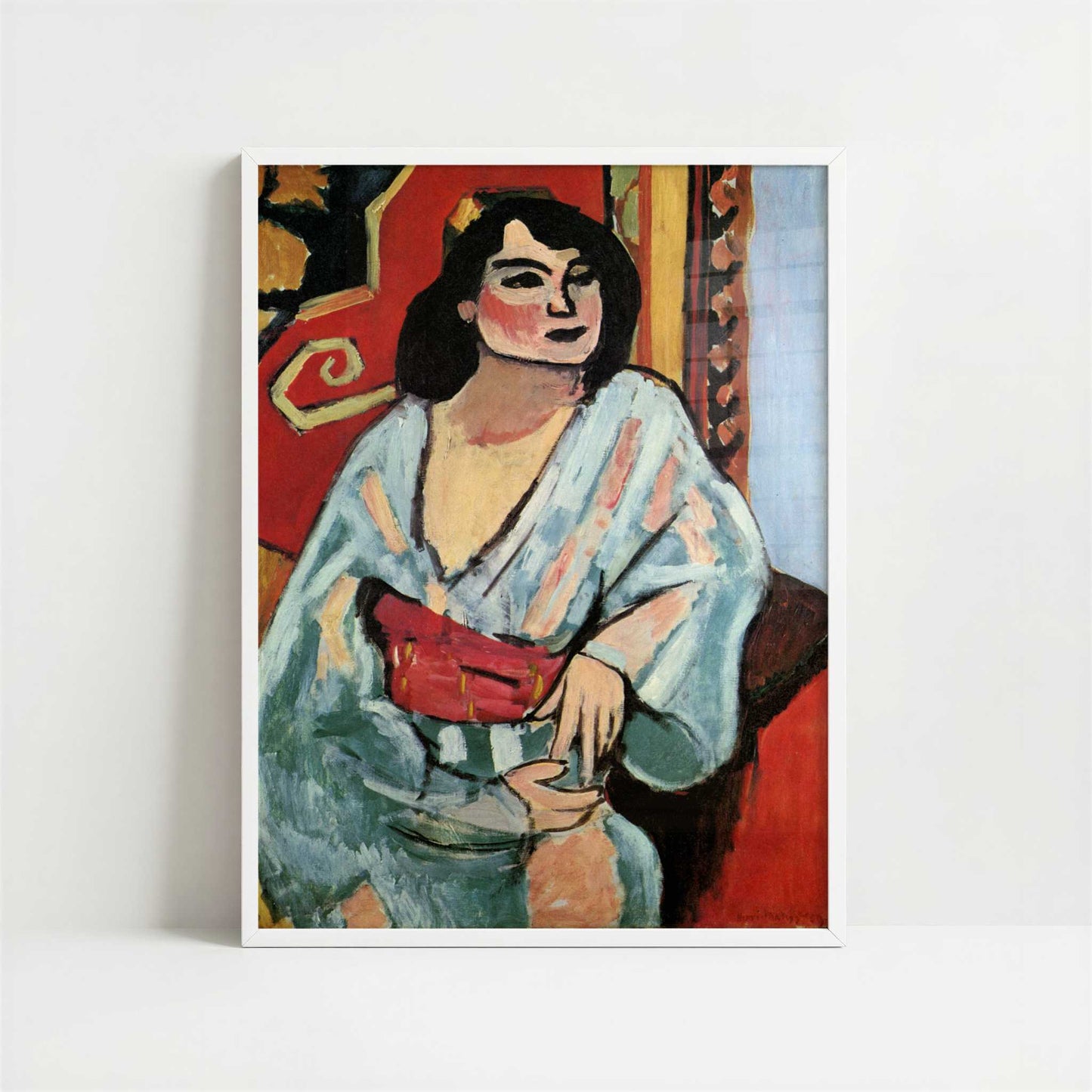 The Algerian Woman (1909) by Henri Matisse – Art Print - Art print in white frame