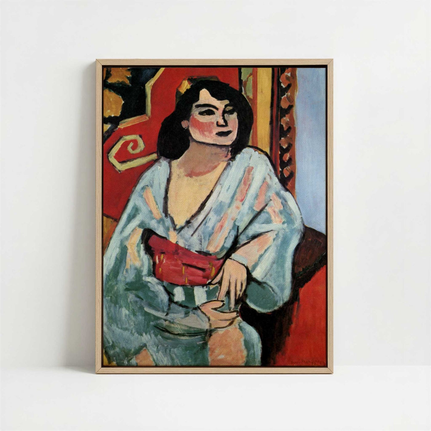 Framed Canvas - Framed canvas in oak color frame