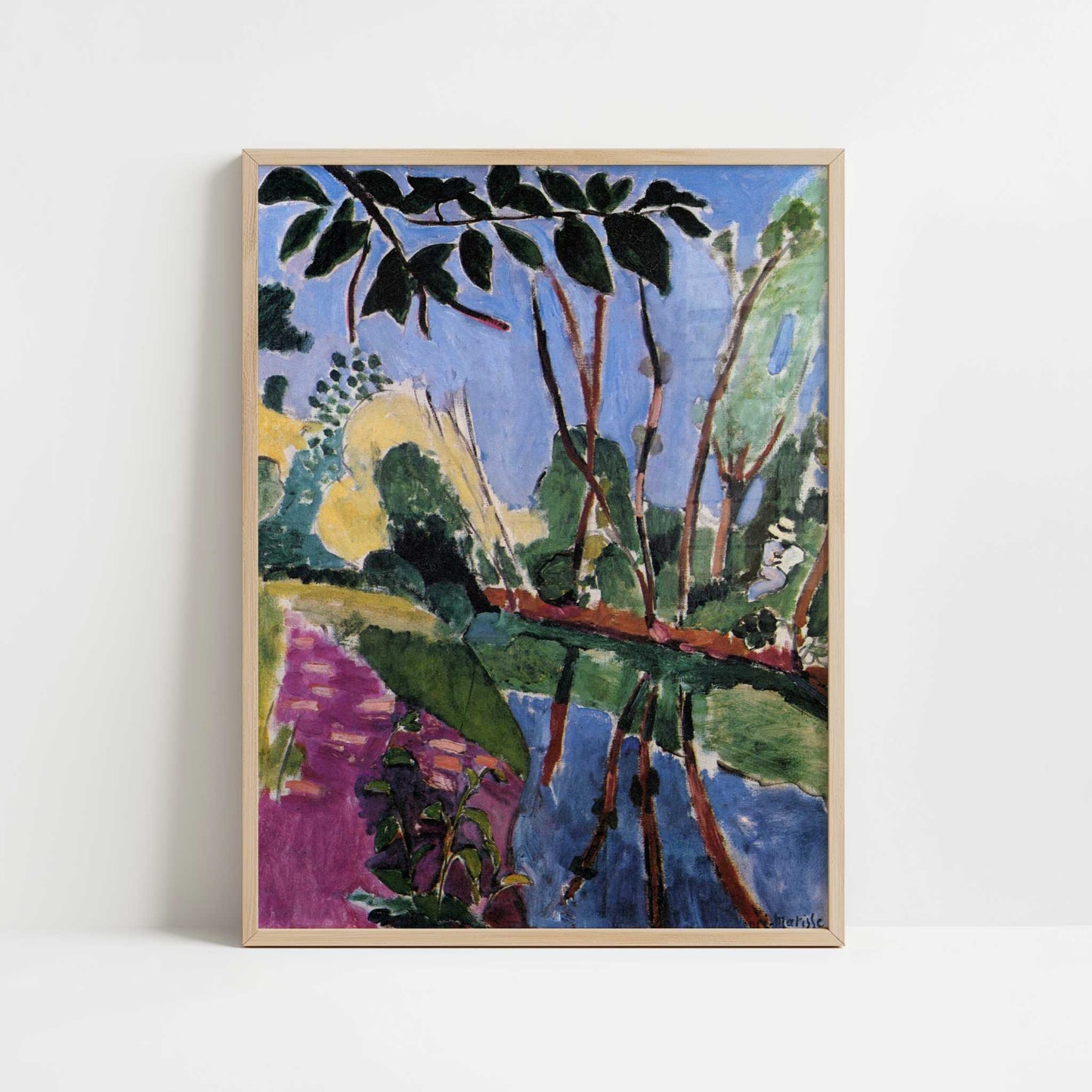 The Bank (1907) by Henri Matisse – Art Print - Art print in oak frame