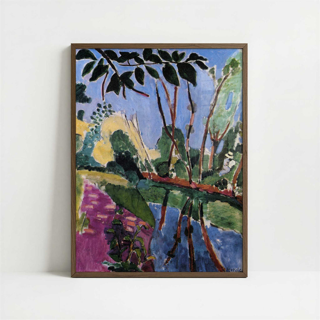 The Bank (1907) by Henri Matisse – Art Print - Art print in dark wood frame