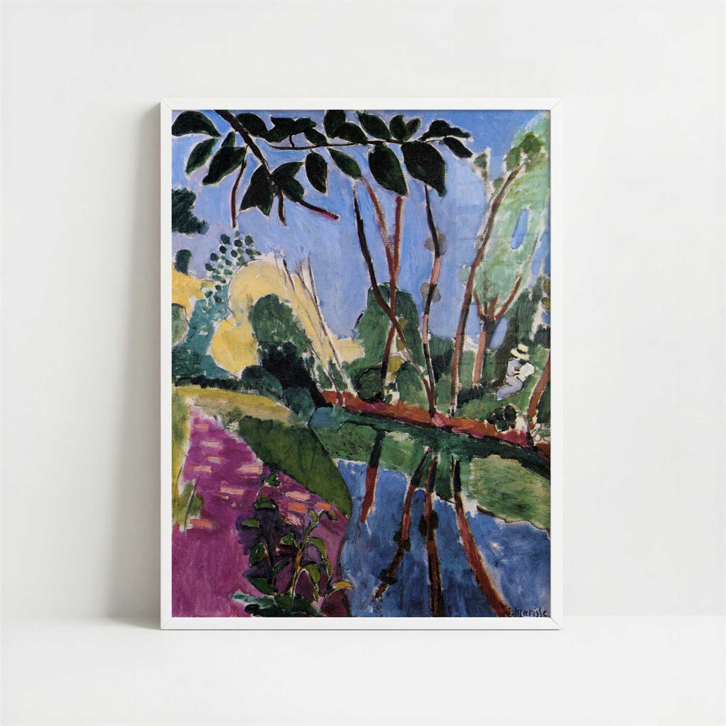 The Bank (1907) by Henri Matisse – Art Print - Art print in white frame