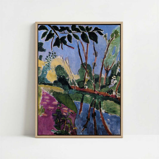 Framed Canvas - Framed canvas in oak color frame