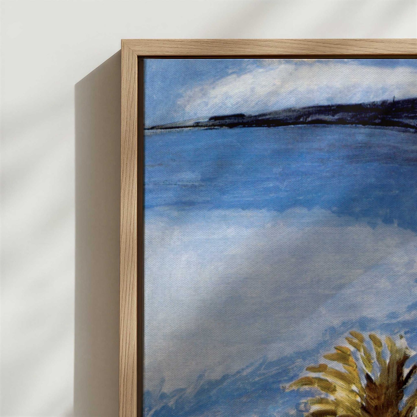Framed Canvas - Close-up detail and texture of the framed canvas