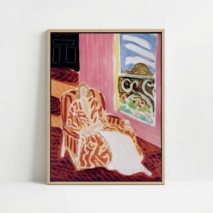 Framed Canvas - Framed canvas in oak color frame