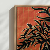 Framed Canvas - Close-up detail and texture of the framed canvas