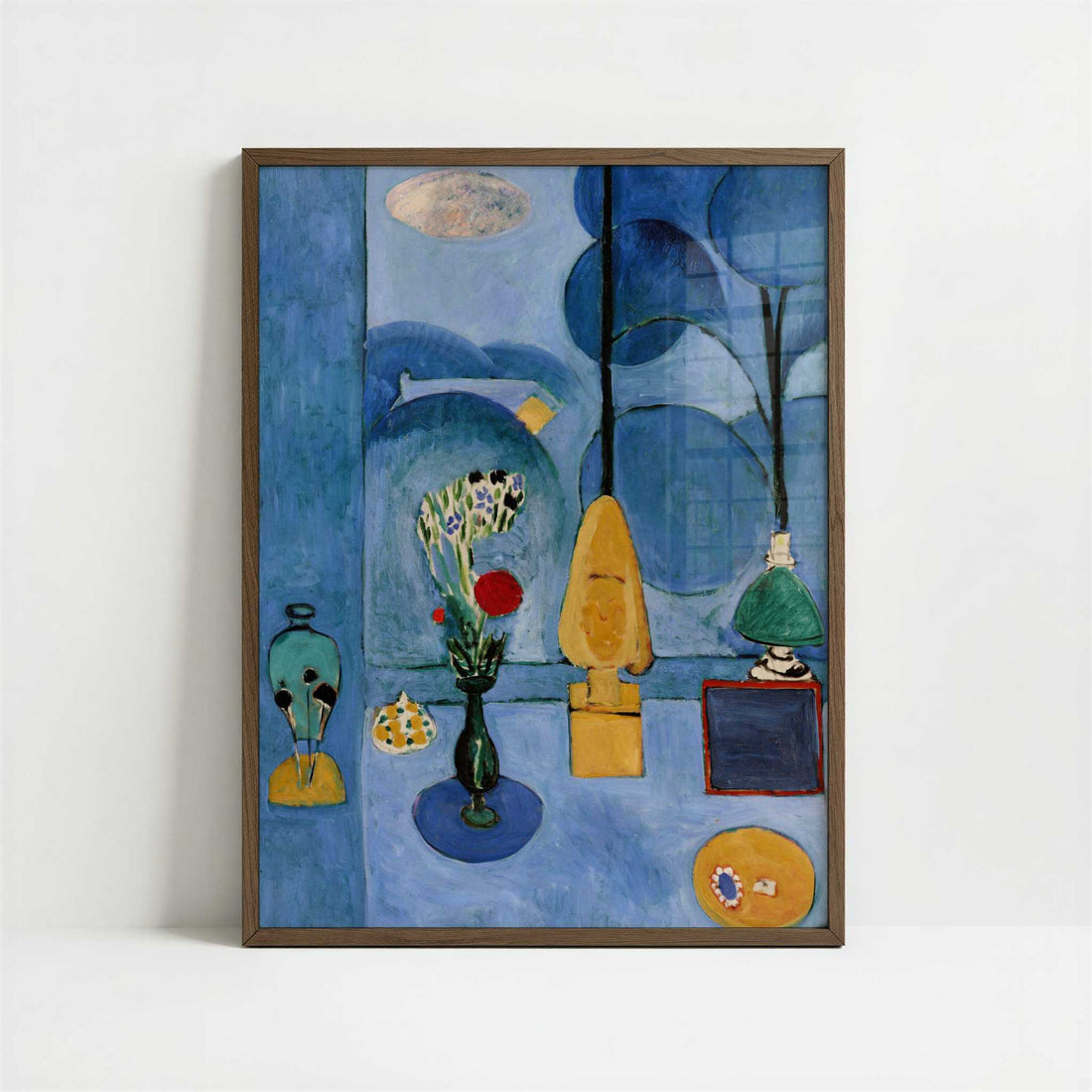 The Blue Window (1913) by Henri Matisse – Art Print - Art print in dark wood frame
