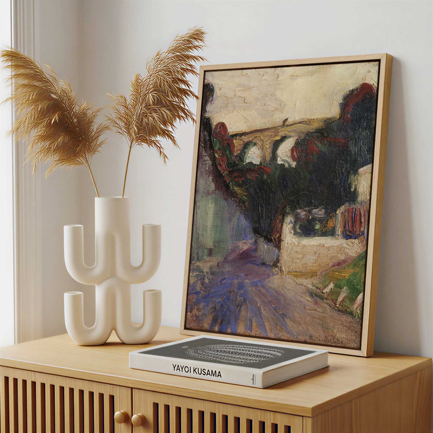 Framed Canvas - Framed canvas in a stylish interior setting