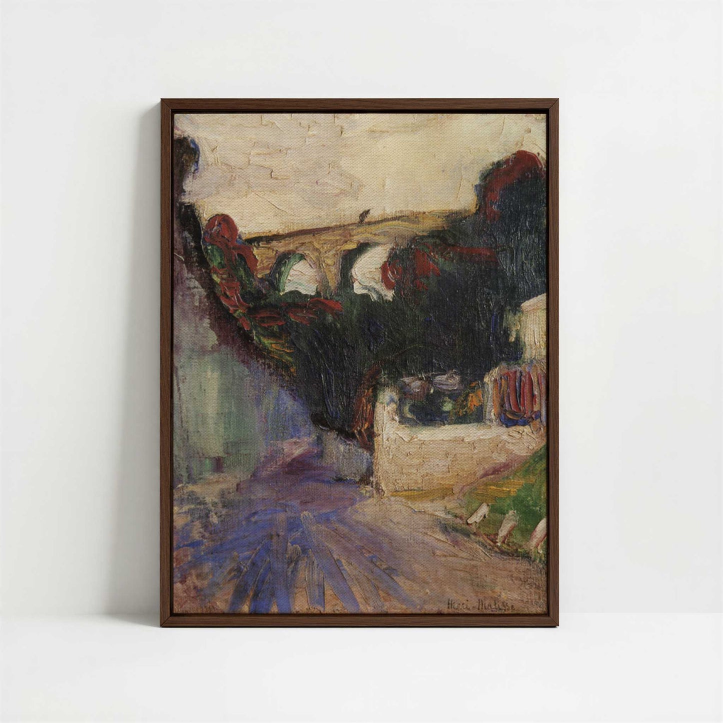 Framed Canvas - Framed canvas in dark wood color frame