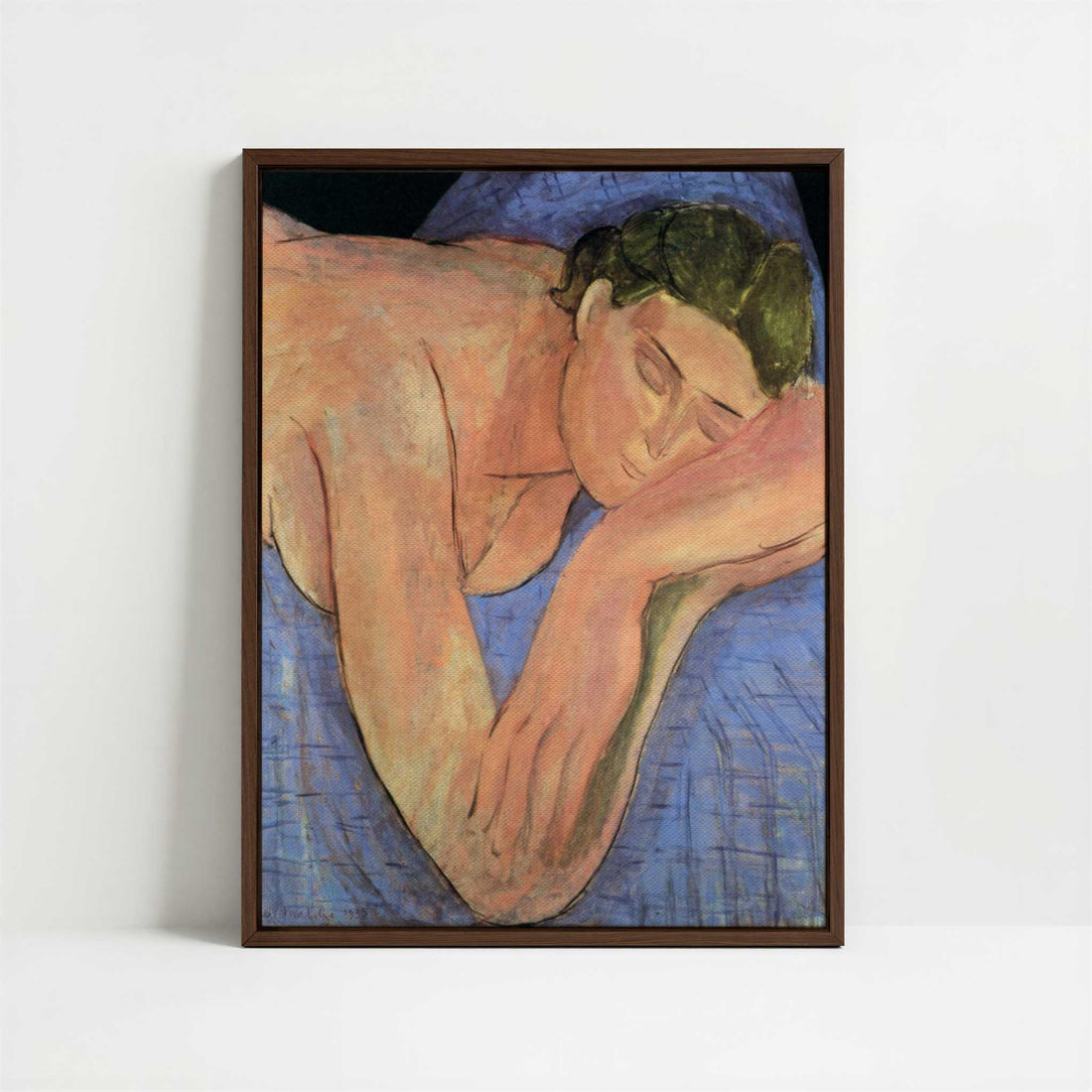 Framed Canvas - Framed canvas in dark wood color frame