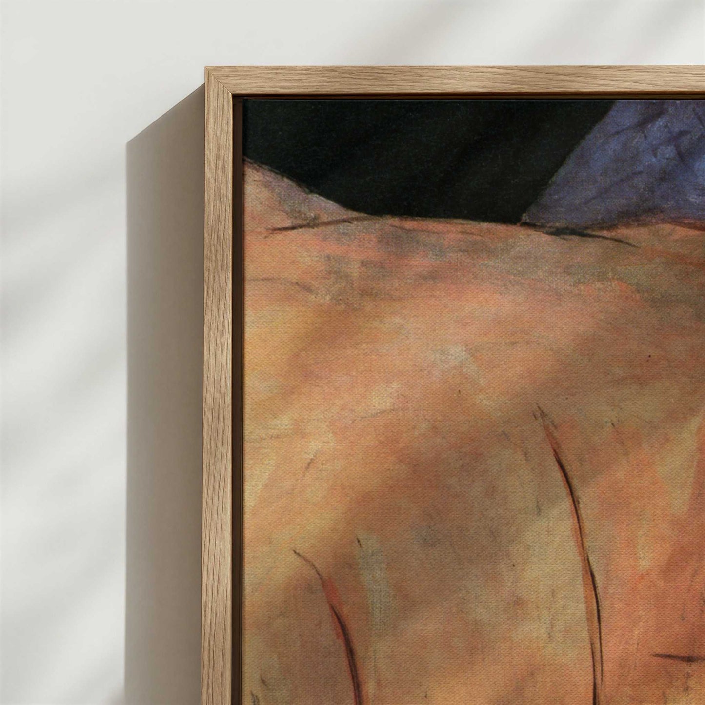 Framed Canvas - Close-up detail and texture of the framed canvas