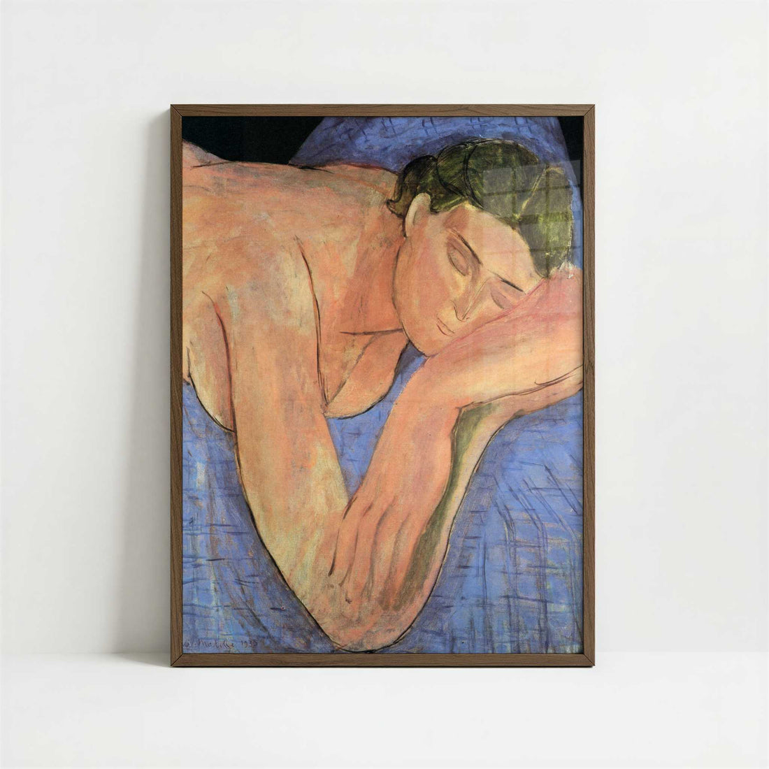 The Dream (1935) by Henri Matisse – Art Print - Art print in dark wood frame