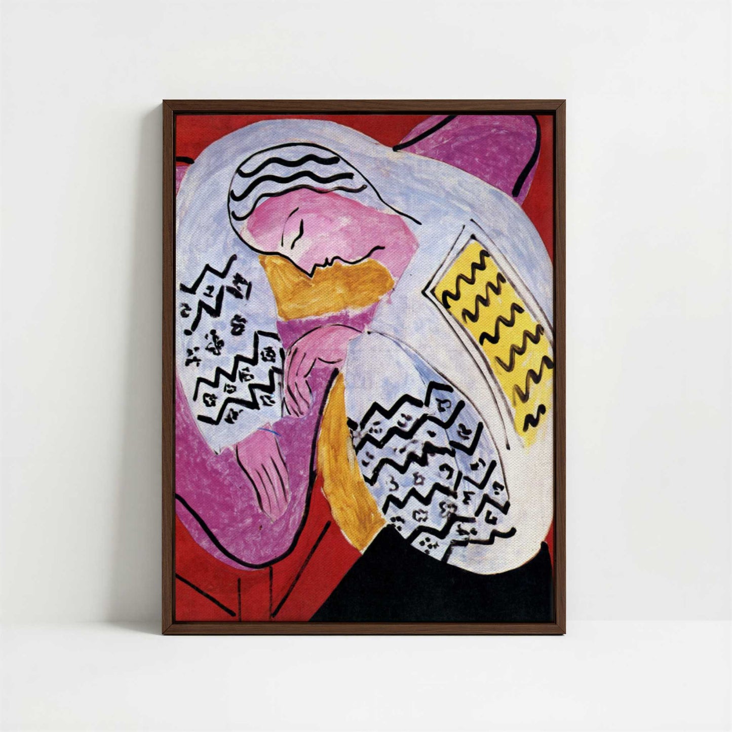 Framed Canvas - Framed canvas in dark wood color frame