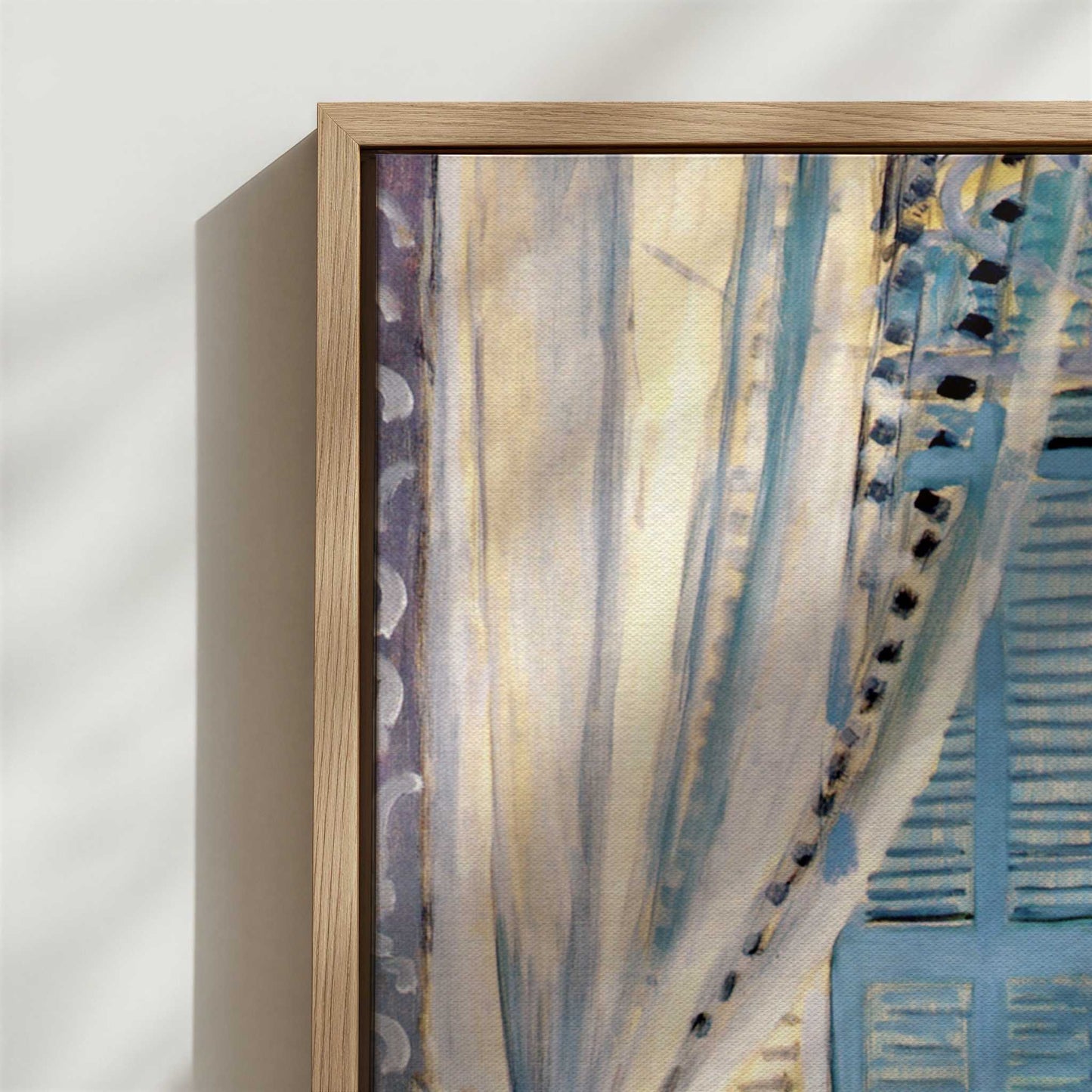 Framed Canvas - Close-up detail and texture of the framed canvas