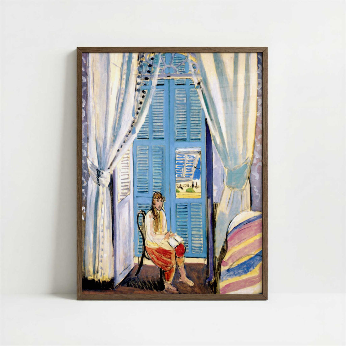 The French Window at Nice (1919) by Henri Matisse – Art Print - Art print in dark wood frame