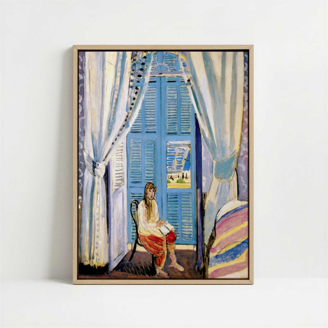 Framed Canvas - Framed canvas in oak color frame