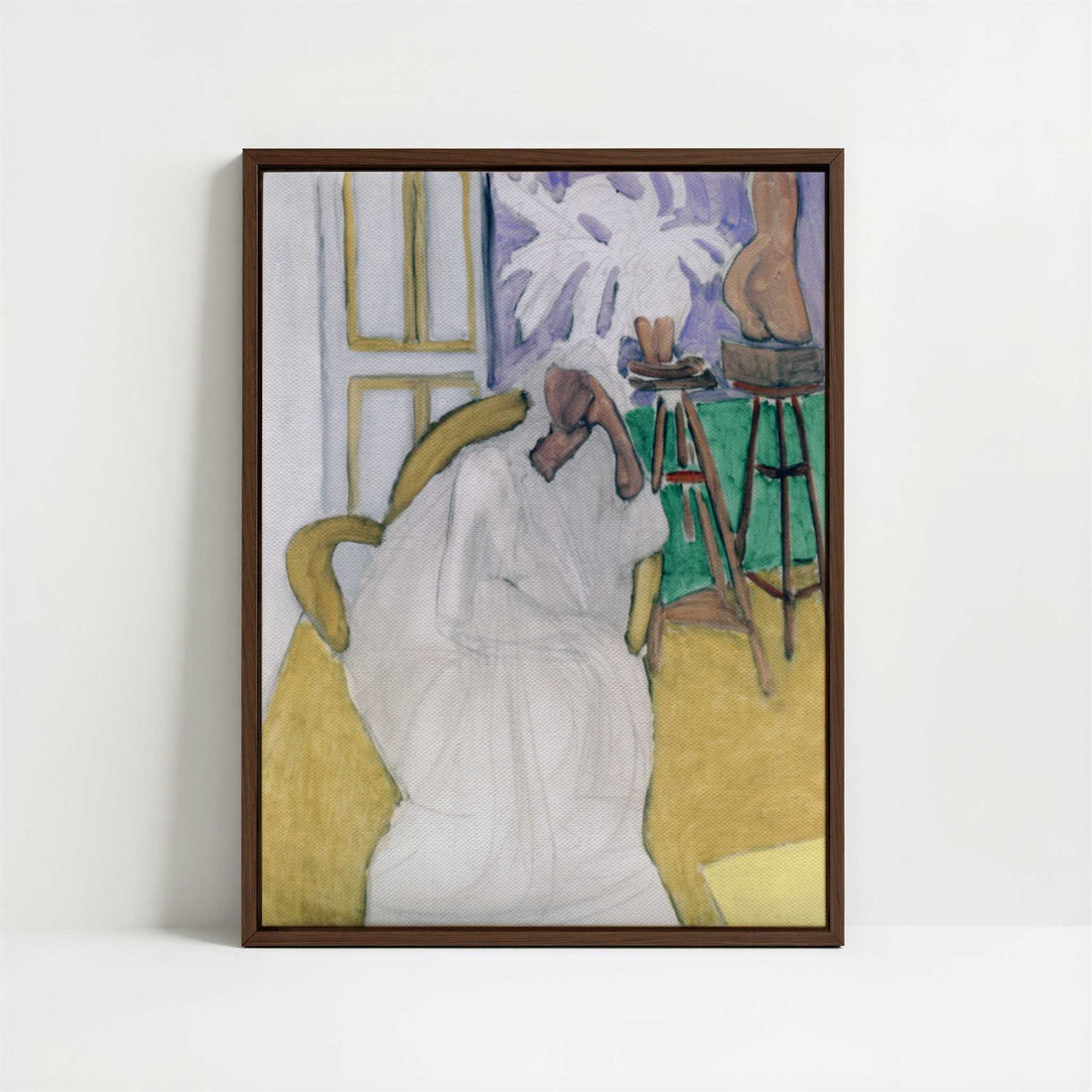 Framed Canvas - Framed canvas in dark wood color frame
