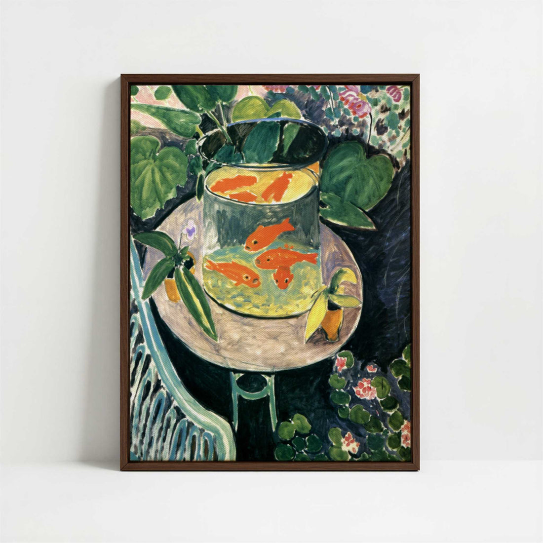 Framed Canvas - Framed canvas in dark wood color frame