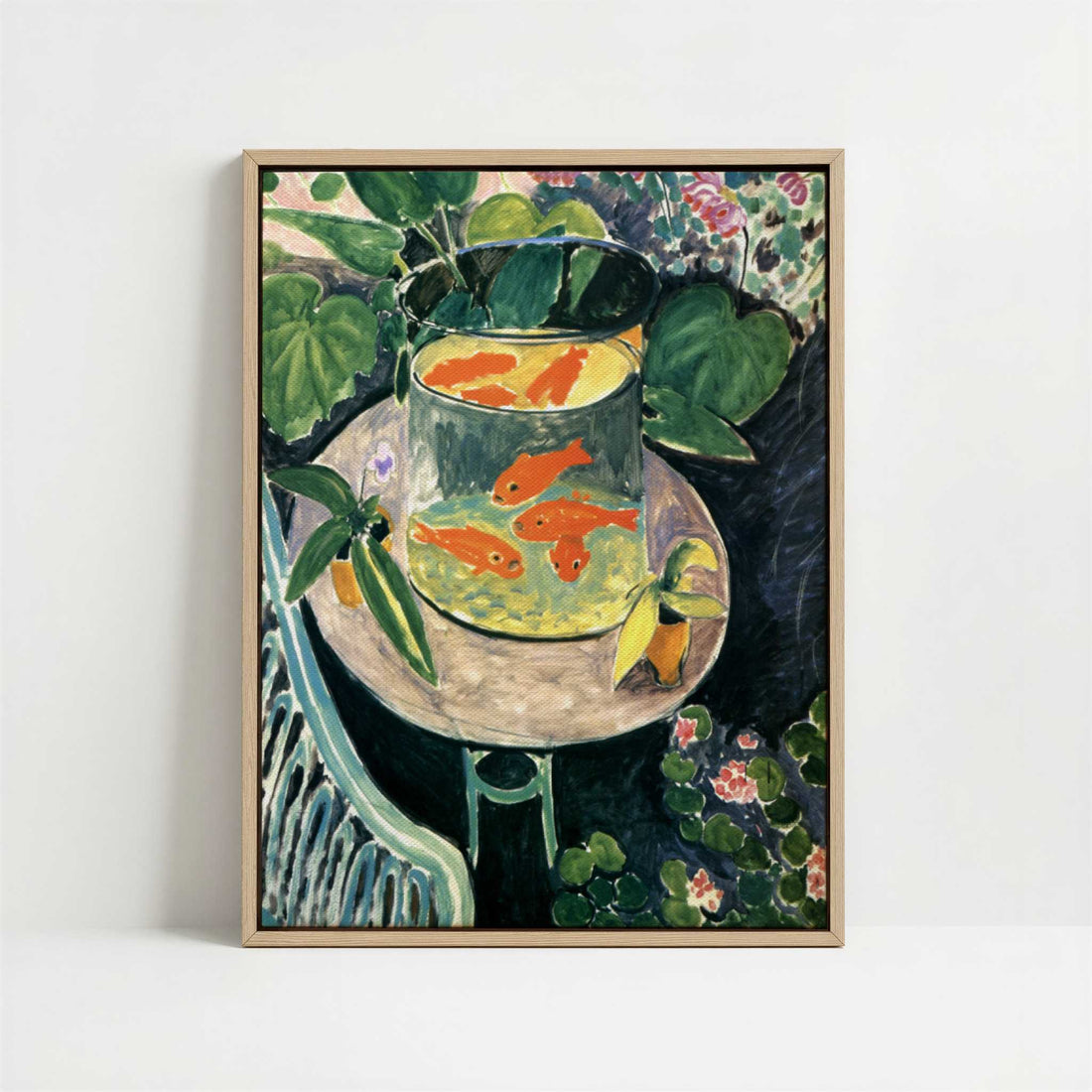 Framed Canvas - Framed canvas in oak color frame