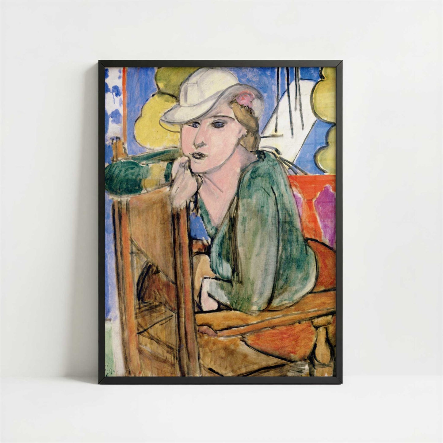 The Green Blouse (1936) by Henri Matisse – Art Print - Art print in black frame