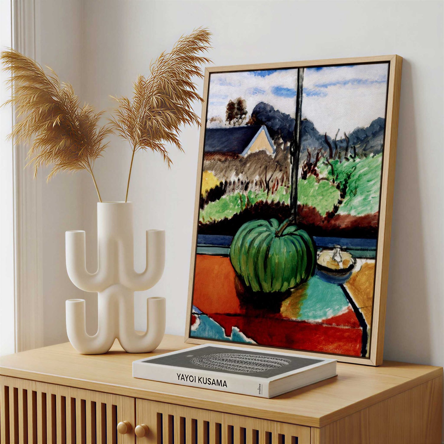 Framed Canvas - Framed canvas in a stylish interior setting