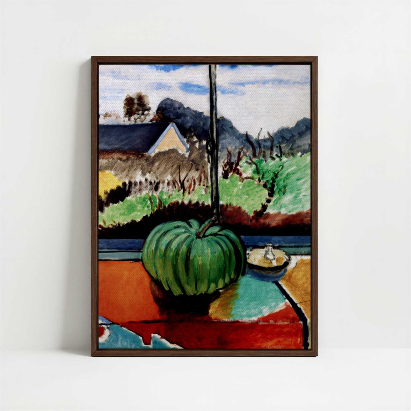 Framed Canvas - Framed canvas in dark wood color frame