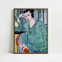 The Green Romanian Blouse (1939) by Henri Matisse – Art Print - Art print in dark wood frame