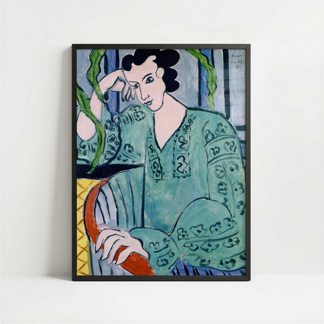The Green Romanian Blouse (1939) by Henri Matisse – Art Print - Art print in black frame