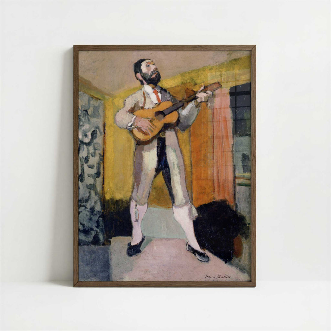 The Guitarist (1903) by Henri Matisse – Art Print - Art print in dark wood frame