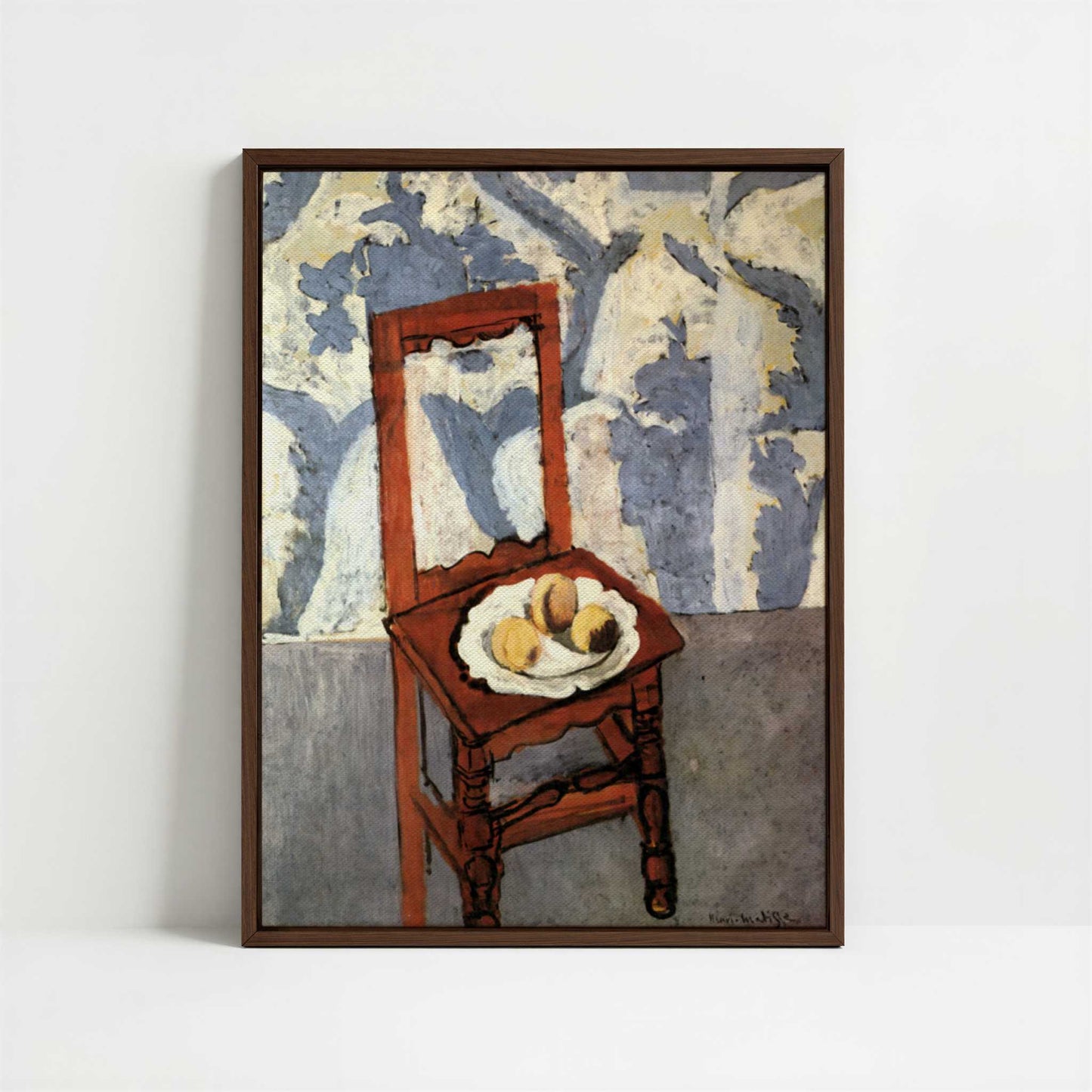 Framed Canvas - Framed canvas in dark wood color frame
