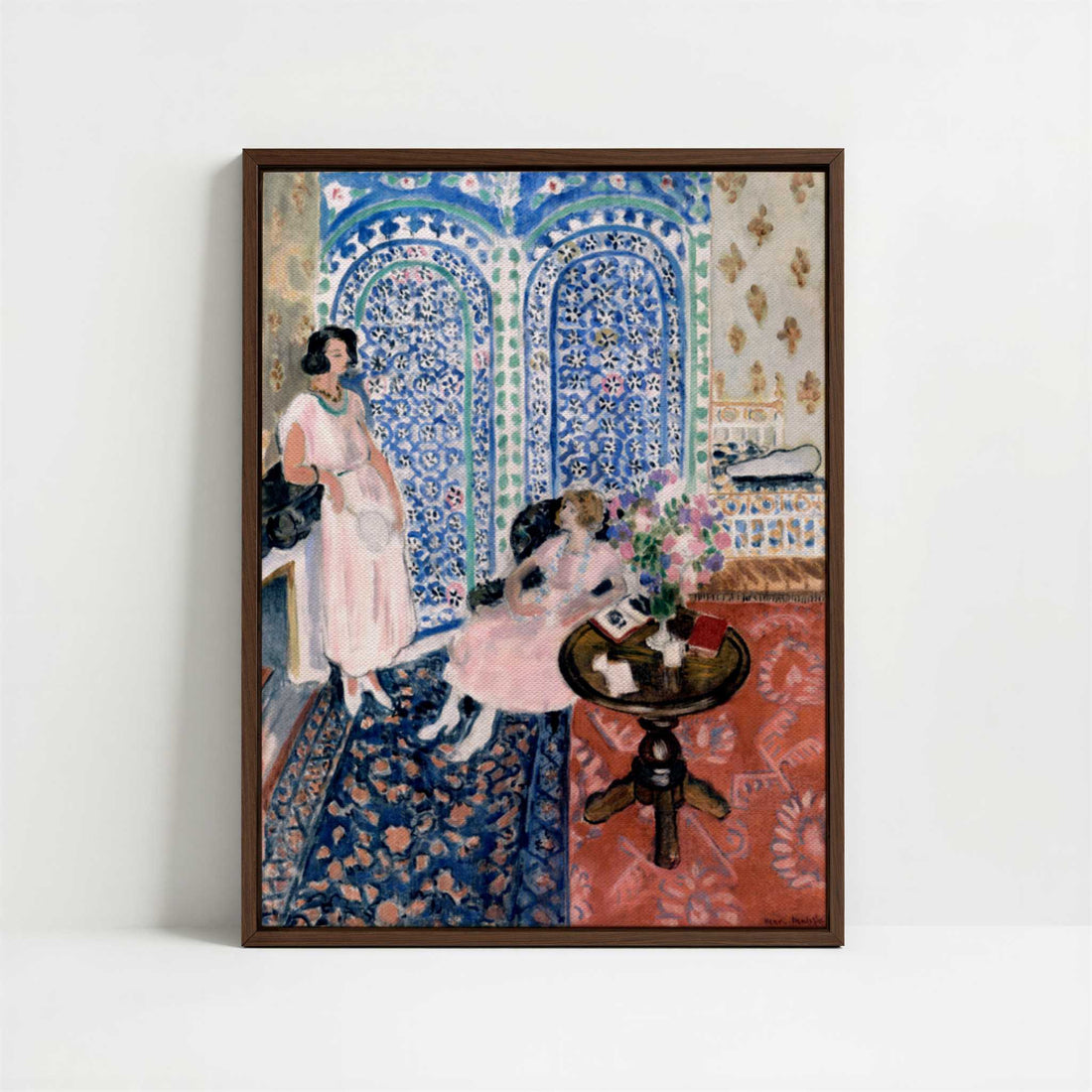 Framed Canvas - Framed canvas in dark wood color frame