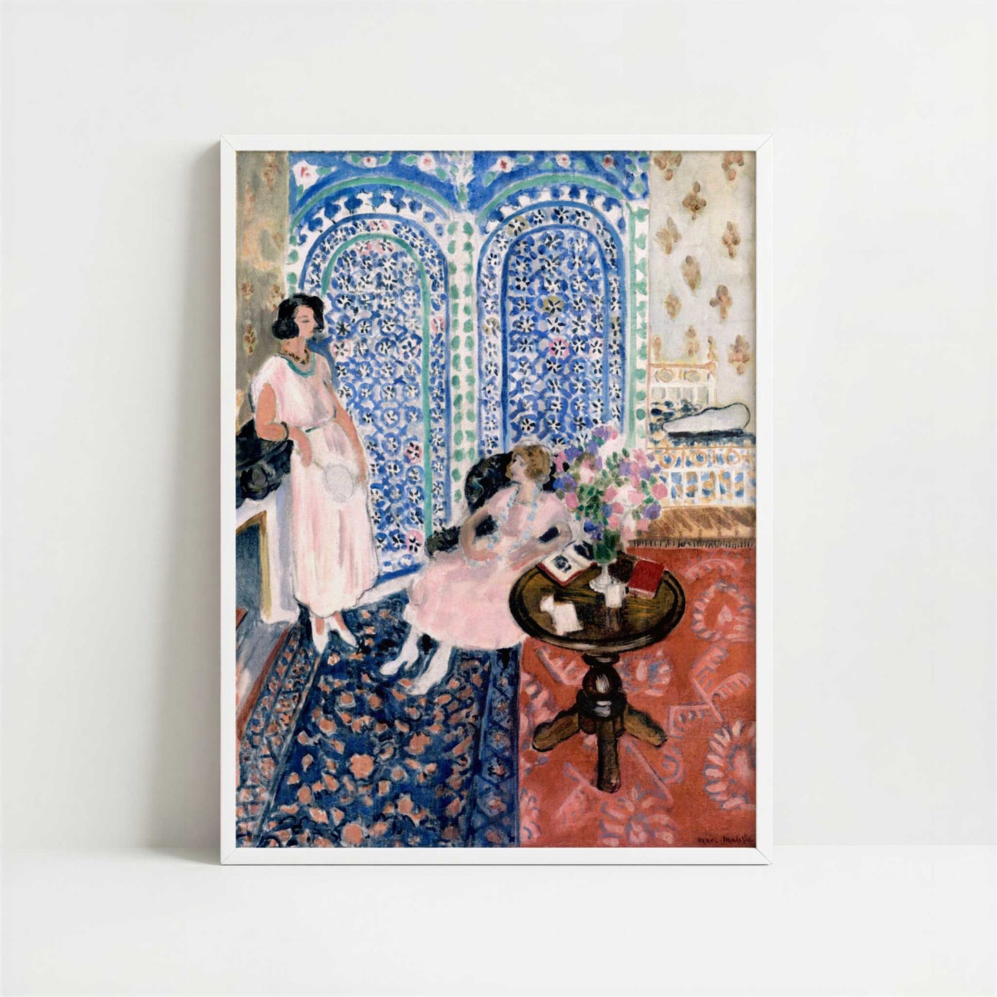 The Moorish Screen (1921) by Henri Matisse – Art Print - Art print in white frame