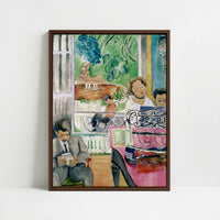 Framed Canvas - Framed canvas in dark wood color frame