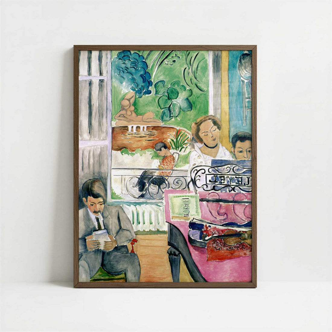 The Music Lesson (1917) by Henri Matisse – Art Print - Art print in dark wood frame