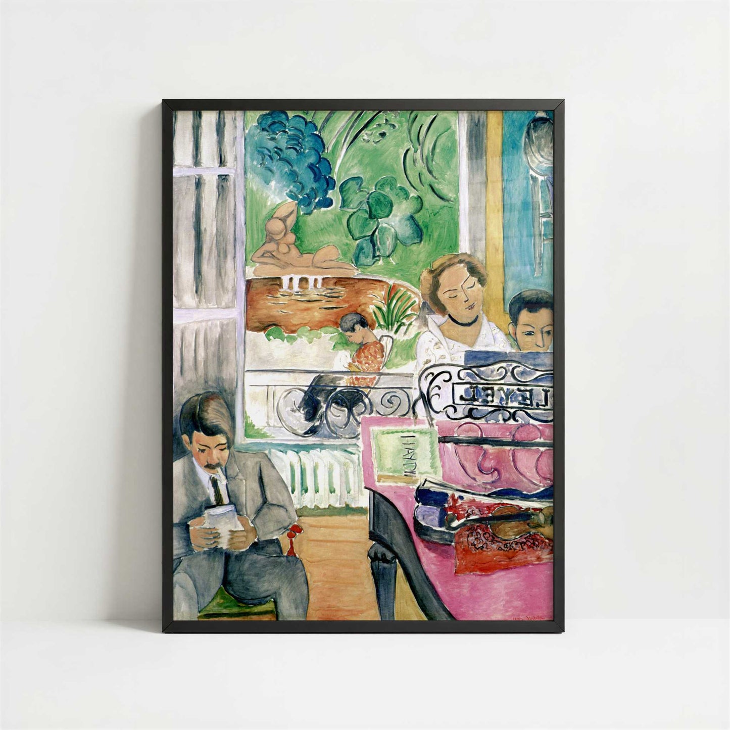 The Music Lesson (1917) by Henri Matisse – Art Print - Art print in black frame