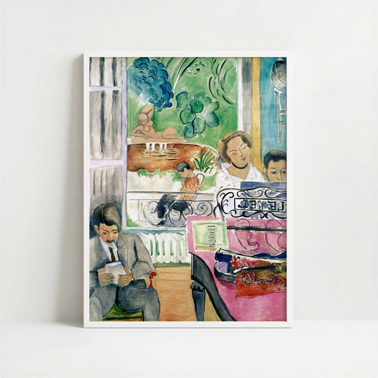 The Music Lesson (1917) by Henri Matisse – Art Print - Art print in white frame
