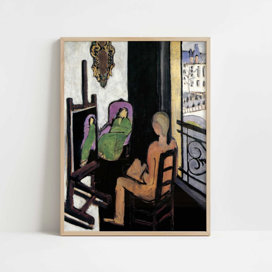 The Painter & his Model (1917) by Henri Matisse – Art Print - Art print in oak frame