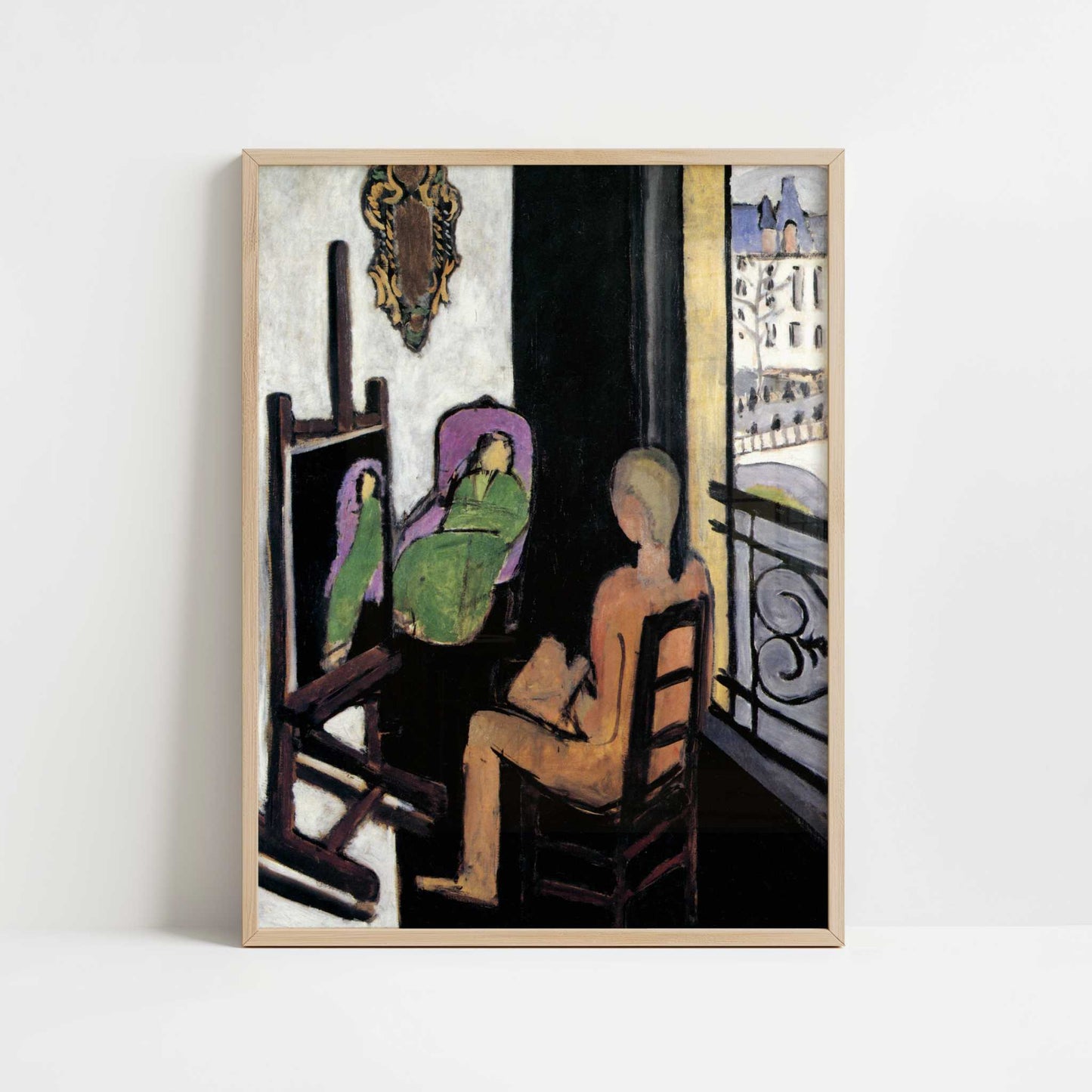 The Painter & his Model (1917) by Henri Matisse – Art Print - Art print in oak frame