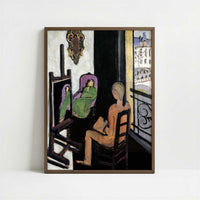 The Painter & his Model (1917) by Henri Matisse – Art Print - Art print in dark wood frame