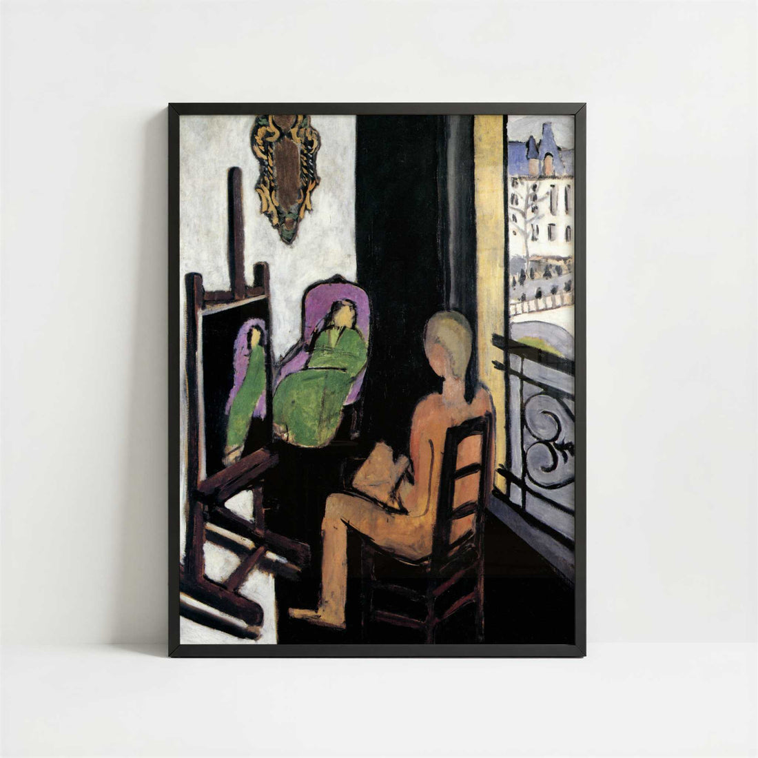 The Painter & his Model (1917) by Henri Matisse – Art Print - Art print in black frame