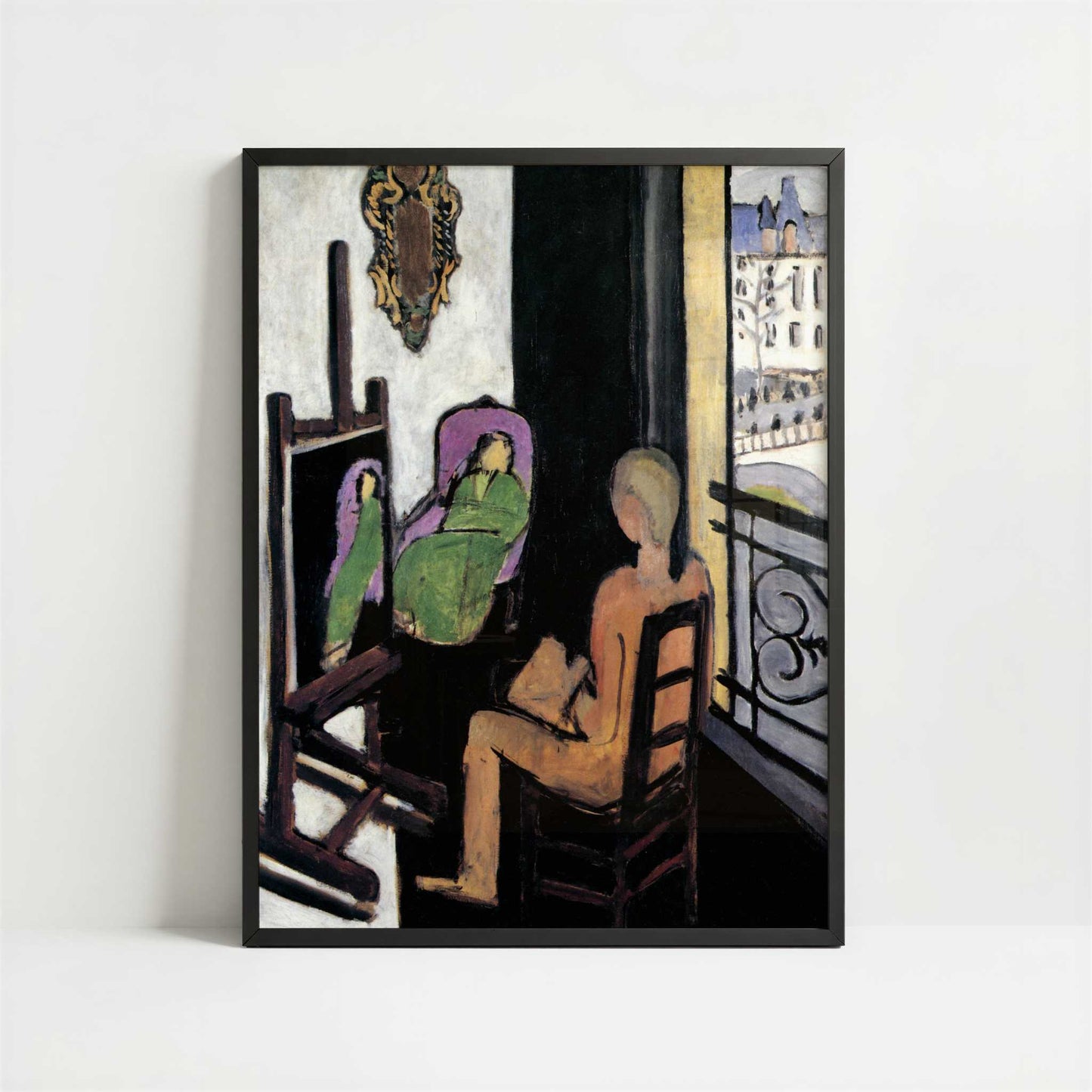 The Painter & his Model (1917) by Henri Matisse – Art Print - Art print in black frame