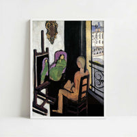 The Painter & his Model (1917) by Henri Matisse – Art Print - Art print in white frame