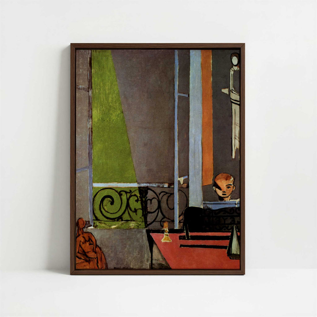 Framed Canvas - Framed canvas in dark wood color frame