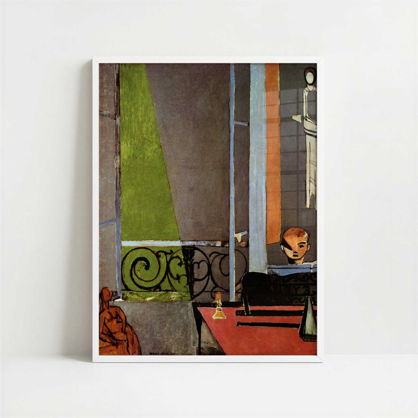 The Piano Lesson (1916) by Henri Matisse – Art Print - Art print in white frame