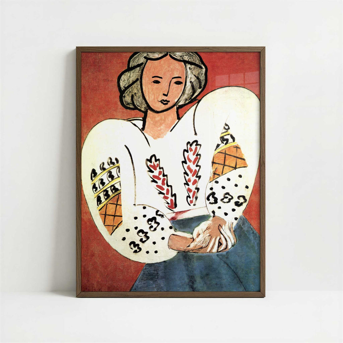 The Rumanian Blouse (1940) by Henri Matisse – Art Print - Art print in dark wood frame