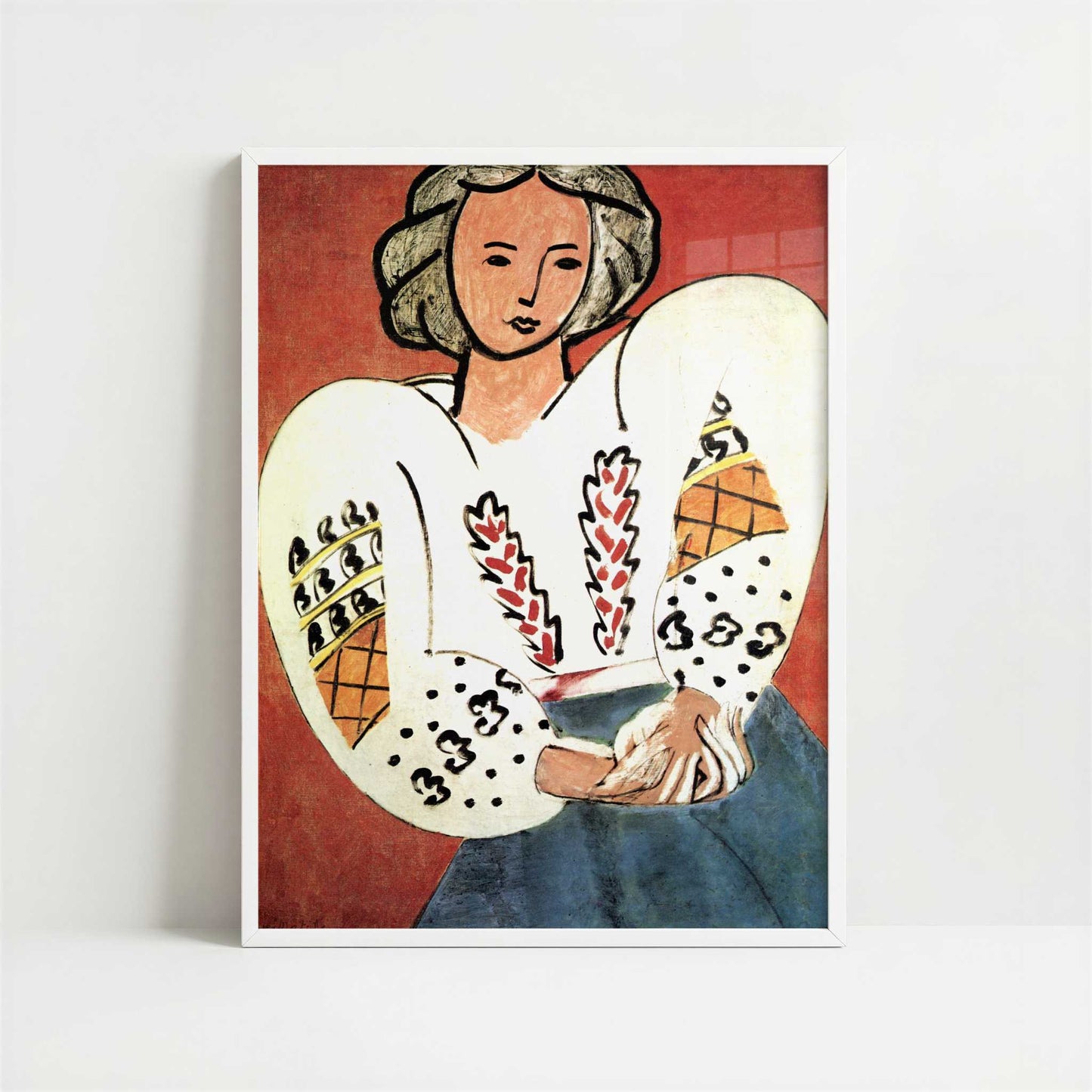 The Rumanian Blouse (1940) by Henri Matisse – Art Print - Art print in white frame