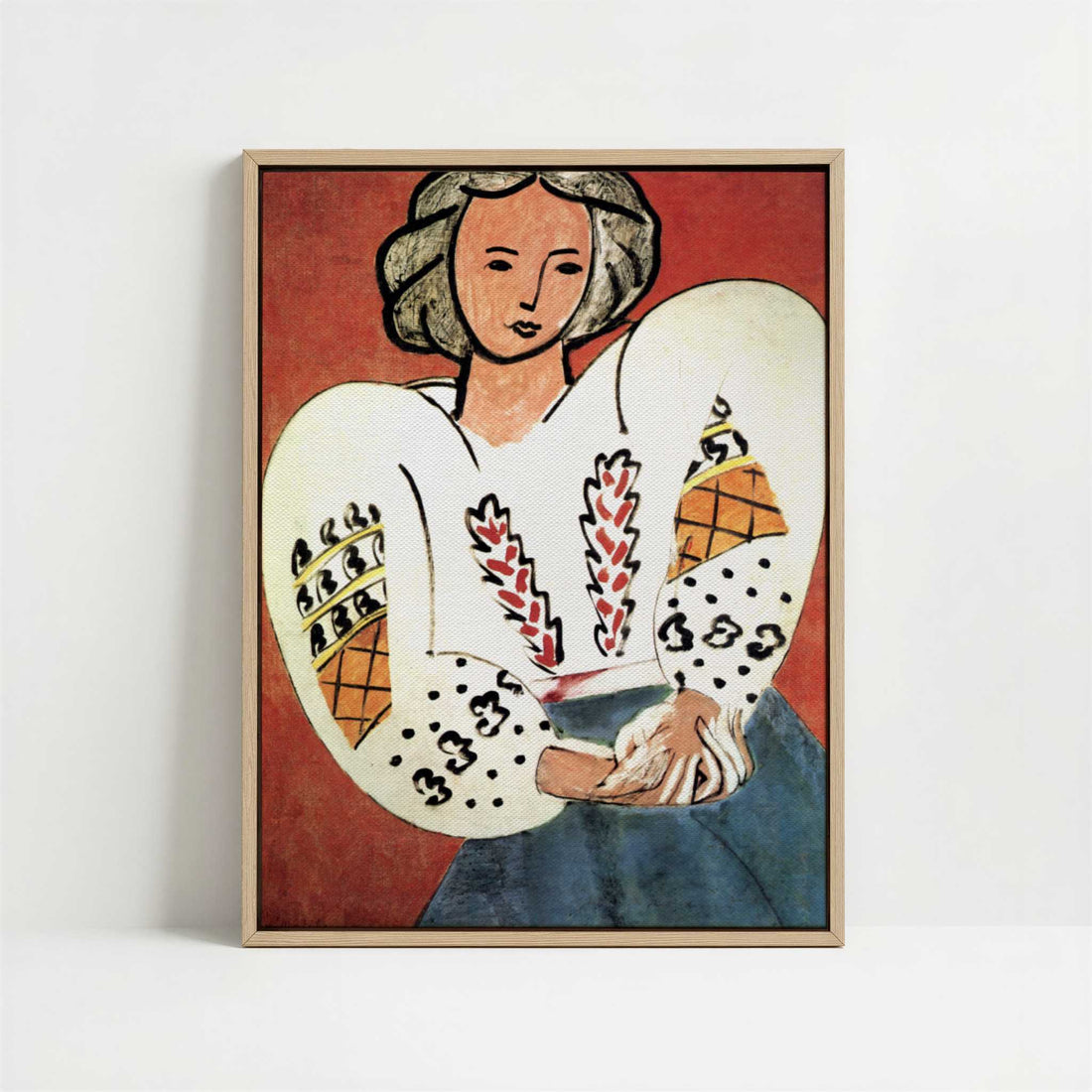 Framed Canvas - Framed canvas in oak color frame