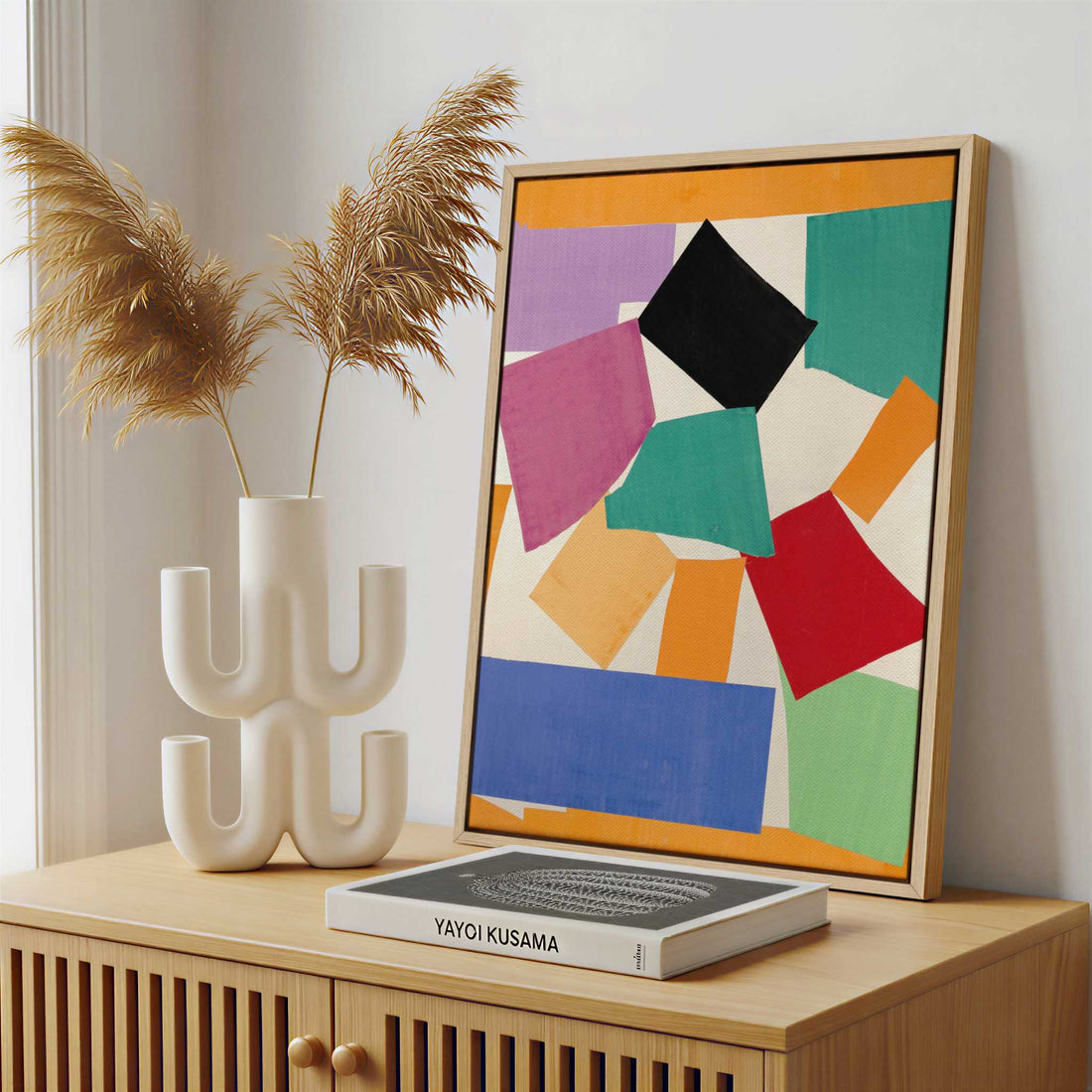 Framed Canvas - Framed canvas in a stylish interior setting