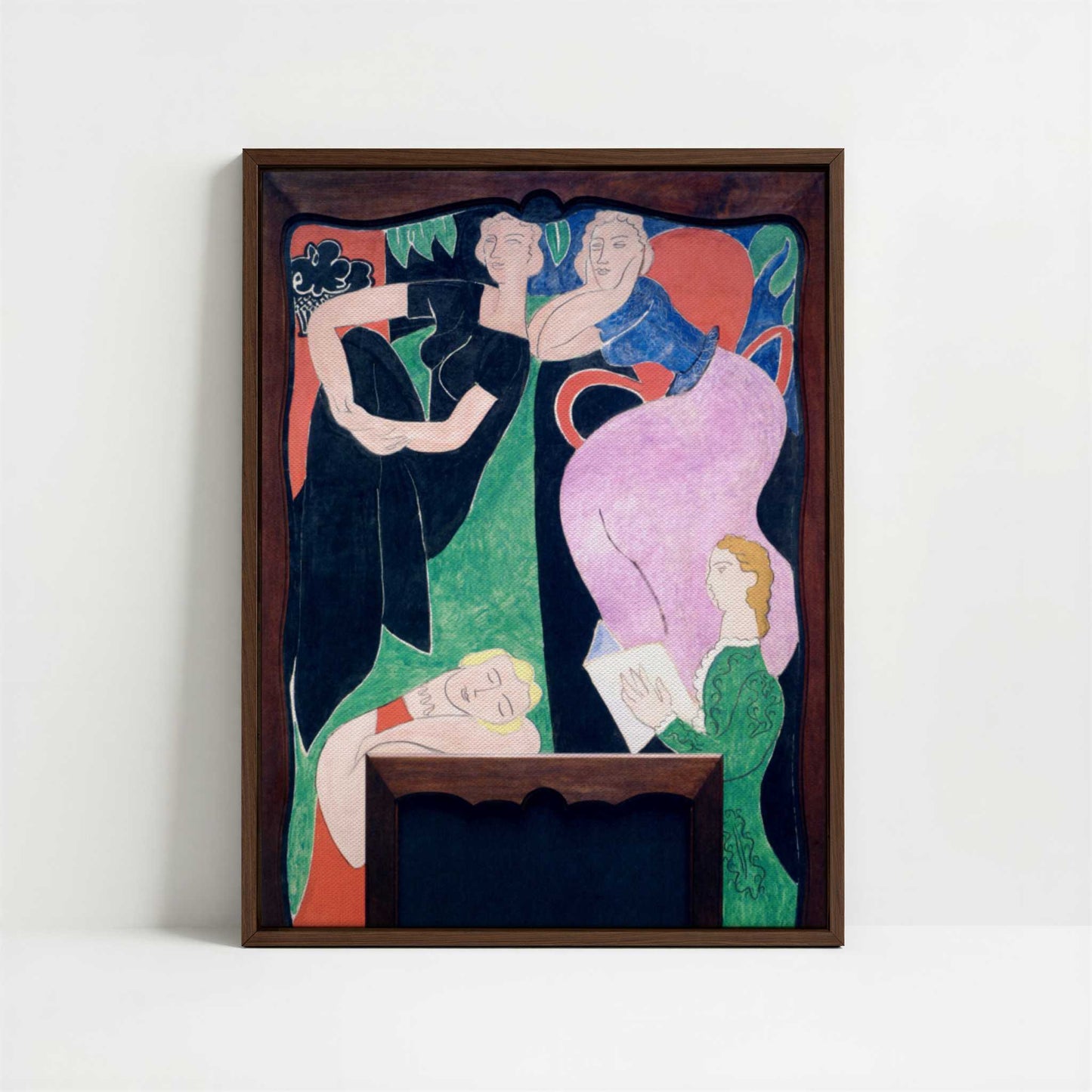 Framed Canvas - Framed canvas in dark wood color frame